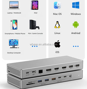 Hub USB-C con Soporte para Tarjetas SD 2.0, <span class=keywords><strong>Adaptador</strong></span> <span class=keywords><strong>Multipuerto</strong></span> 16 en 1 de Aleación de Aluminio para Estación de Acoplamiento de Pantalla Triple 4K para Laptop - Product Image 6