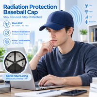 Casquette de baseball en coton respirant avec protection EMF, doublure en fibre d'argent, anti-radiation, bloquant les signaux RF, WiFi et 5G, protection de la tête