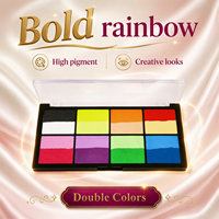 Palette de peinture pour le visage et le corps à base d'eau, 8 teintes doubles, non toxique, activée par l'eau, maquillage pour le visage pour Halloween, fête, cosplay pour enfants