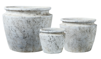 Grands pots à fleurs en ciment à pois, créatifs et vintage, de luxe - Décoration minimaliste écologique sculptée à la main pour la maison, au sol ou sur table, style européen