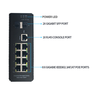 Công nghiệp cấp 8-cổng PoE + Gigabit chuyển đổi mạng 2x1G SFP DC 48V ~ 56V Din-Rail Lớp 2 quản lý <span class=keywords><strong>ethernet</strong></span> PoE chuyển đổi - Product Image 4