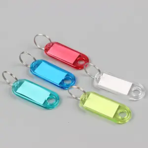 Hand Writing Plastic Keychain Key Fobs Luggage ID Tags Labels Key Rings With Name Cards Key Chain Keyring