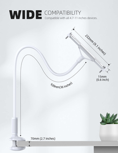 Supporto per Tablet Lamicall LS07 in Metallo con Braccio Flessibile, Montaggio a Letto, Senza Cedimenti, Supporto per Tablet da 4.7-11 Pollici - Product Image 5