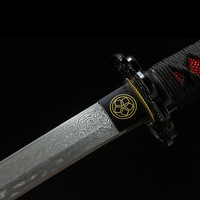 Épée de samouraï Longquan forgée en acier Damas à motif circulaire de 40 pouces, modèle « Blood Eagle Guard », accessoire de cosplay, cadeau, modèle d'arme