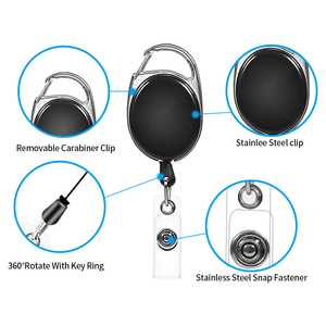 Mousqueton Durable Rétractable Badge Bobine Avec Clip Arrière Porte-clés ID Carte <span class=keywords><strong>Yoyo</strong></span> Porte-Badge Porte-clés - Product Image 2