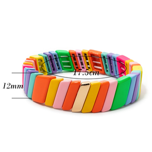 กำไลข้อมือยืดหยุ่นเคลือบสีรุ้งหลากสีแบบกำหนดเองจาก CENDA สำหรับผู้หญิง - Product Image 6