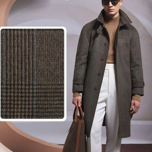 <span class=keywords><strong>Manteau</strong></span> long d'hiver pour <span class=keywords><strong>homme</strong></span> en cachemire 100% style Old Money, à carreaux Glen Plaid, pour le bureau, luxe - Product Image 1