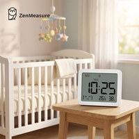 ZenMeasure Moniteur de Climat Intérieur à Double Pile CR2032, Longue Autonomie, avec Date, Hygromètre Numérique et Horloge
