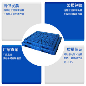 Paleta de Plástico Moldeada por Soplado de Doble Cara LHTP-019, Entrada de 4 Vías, Carga Estática de 6000 kg, Apilable, para Montacargas, Azul - Product Image 1
