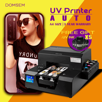 A4 pencetak Inkjet UV bahan Flex 6 warna 3D sublimasi timbul XP600 kepala cetak otomatis kecepatan tinggi