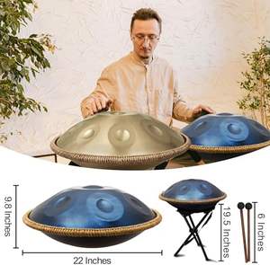 Performance professionnelle 22 pouces D mineur tambour en acier inoxydable Kurd Handpan <span class=keywords><strong>Instrument</strong></span> à 9 notes avec son 440HZ pour adultes - Product Image 2