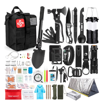 Kit de Supervivencia de 250 Piezas con Bolsa Compatible con Sistema Molle, Tienda de Campaña de Emergencia, Linterna, Excelente Regalo para Hombres, Campismo, Aventuras al Aire Libre