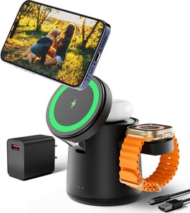 <span class=keywords><strong>Chargeur</strong></span> magnétique sans fil 3 en 1-<span class=keywords><strong>MagSafe</strong></span> pliable pour iPhone 16-12/Apple Watch/<span class=keywords><strong>AirPods</strong></span> <span class=keywords><strong>Pro</strong></span>, Qi Travel Station - Product Image 1