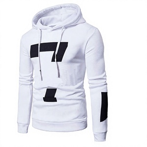 Sweat-shirt à capuche pour homme, violet, avec impression du numéro 7, coupe ajustée, décontracté, tricoté, manches longues, pour l'automne - Product Image 6