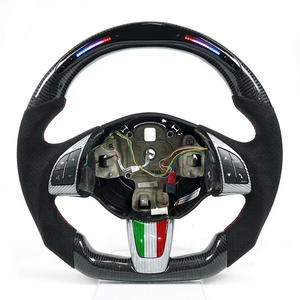 Volant en fibre de carbone et cuir TDD LED compatible avec Fiat Abarth 500 / 595 / 695 – 4 branches personnalisées - Product Image 1