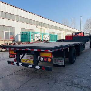 נגרר משטח שטוח תלת-צירי איכותי 50 טון, 20 רגל, 40 רגל, 45 רגל, 53 רגל, שלדת מכולה, נגרר סמי-טריילר למכירה - Product Image 6