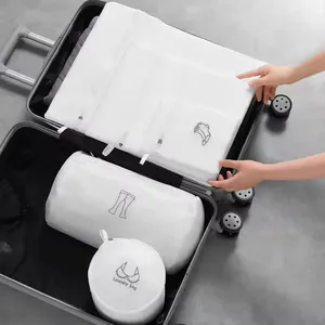 Set Van Zes Polyester Netje Ondergoed Waszak Aangepaste Milieuvriendelijke Reis Waszak Voor Wasmachine