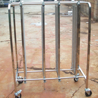 Chariot de roulement antistatique en acier inoxydable pour chariot conducteur de stockage de circuits imprimés avec supports réglables et roues ESD robustes