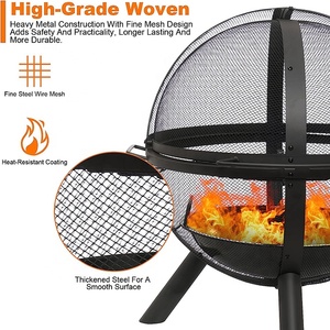 Parrilla de barbacoa negra grande Fire Globe Pit, cubierta protectora de 35 pulgadas, bola recubierta de polvo, calefacción al aire libre, hoguera, Picnic para acampar - Product Image 3