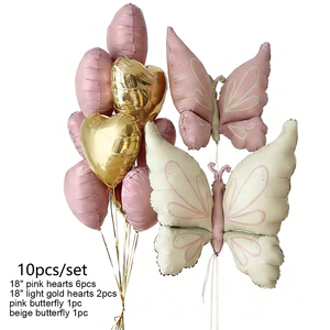 Set de 10 Globos de Papel Metálico con Forma de Mariposa en Tonos Pastel para Fiesta Fairycore, Baby Shower o <span class=keywords><strong>Cumpleaños</strong></span> de Niña - Product Image 6