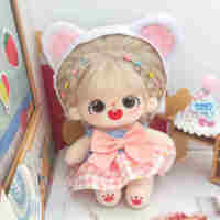 Poupées en Peluche Personnalisables Adorables de 20cm, Personnages d'Anime KPOP en Coton Doux avec Tenues, Modèle OEM