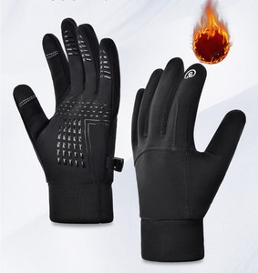 Outdoor Windproof Running <strong>Gloves</strong> Fleece Lining <strong>Warm</strong> <strong>Gloves</strong> Non-slip Wear-resistant Waterproof Touch Screen Riding <strong>Gloves</strong> - Product Image 1