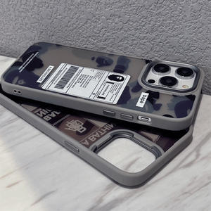 Coque de téléphone antichoc mate de style urbain avec tête de singe camouflage pour iPhone 16 - Product Image 5