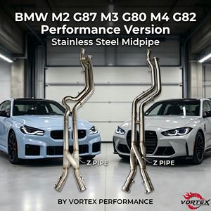 Vortex Custom GT4 Style Equal Length X Pipe Midpipe en acier inoxydable pour M2 G87 M3 G80 G81 M4 G82 G83 S58 2021-2024 Performance - Product Image 1