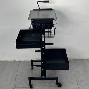 Wholesale Barber Shop Perm and Dyeing Beauty Storage <b>Trolley</b> Iron Black <b>Trolley</b> Hair Salon Hair Dye Storage Rack for Workshop - Product Image 4