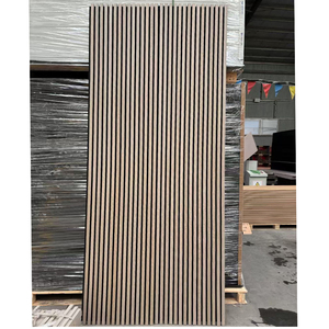Pannello Acustico in Fibra di Poliestere Bianca con <span class=keywords><strong>Doghe</strong></span> in Legno, Rivestimento in PVC, Insonorizzante, Decorazione d'Interni Mobile dal Design Contemporaneo - Product Image 4
