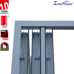 ประตูกระจกด้านนอกพับสองด้านสำหรับระเบียงบ้าน, กระเป๋ากระจกอลูมิเนียมบานเลื่อนประตูโรงรถสำหรับงานหนัก - Product Image 6