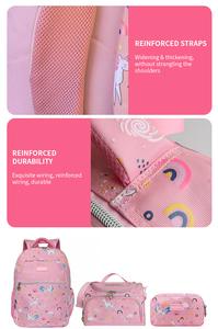 Sacs à Dos Scolaires Haute Qualité pour Enfants, Ensemble 3 Pièces avec Boîte à Lunch, <span class=keywords><strong>Cartable</strong></span> Étudiant Personnalisé Mochila Colegio pour Filles et Garçons - Product Image 6