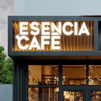 Enseigne lumineuse 3D en acrylique et acier inoxydable personnalisée, logo de porte, panneau publicitaire, façade, bar, bâtiments