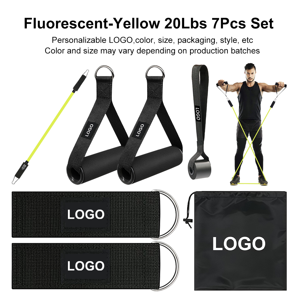 Juego de 7 piezas de 20 libras de color amarillo fluorescente