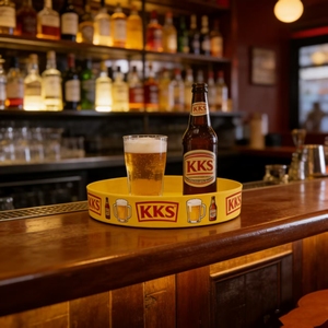Bandeja de Bar de Plástico Resistente con Logotipo Personalizado, Antideslizante, Apta para Alimentos, con Asas para Cerveza, Vino, Vasos, Botellas, <span class=keywords><strong>Pub</strong></span> - Product Image 4