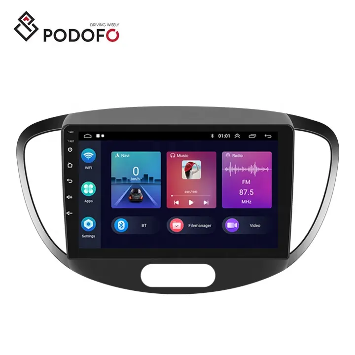 Podofo 9 ''autoradio stéréo pour Hyundai I10 2010 Android 13 Carplay Android Auto GPS RDS HIFI Radio cadre Auto pièces