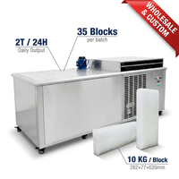 Machine à glace en blocs OEM personnalisée, directement de l'usine, 1-5T/24H, machine à fabriquer des briques de glace, taille de moule personnalisée, machine à glace en blocs commerciale