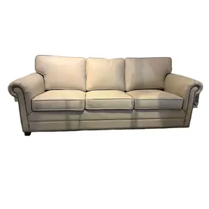 Factory Producer White Fabric Hard Wood Wide Deep Three-seater Sectional Modular Boucle Sofa