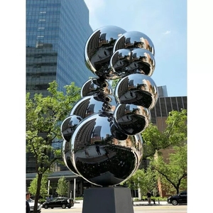 Außen landschaft Edelstahl kugel skulptur Modernes Design Großer Edelstahl-Garten ball - Product Image 6