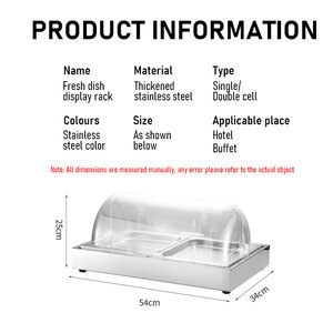 WINNERS Display Tray for <strong>Food</strong> Sea <strong>Food</strong> <strong>Server</strong> for Buffet Hotel Stainless Steel Tray with Cover - Product Image 5