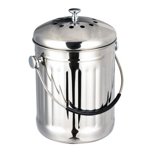 Cuivre or rose laiton acier inoxydable cuisine jardin déchets alimentaires composteur poubelle - Product Image 6