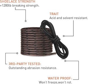 Cordon tressé UHMWPE 4 mm haute résistance, résistant aux coupures, léger, pour lacets, emballage, ligne de tirage de tente, camping, extérieur - Product Image 3