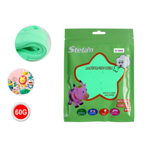 Sacchetto in Alluminio Verde da 60g, Argilla Spaziale Essiccata all'Aria, Materiale Premium per Creazioni Artistiche Uniche, Marca Peiyong - Product Image 1