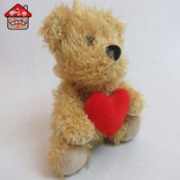 Porte-clés en peluche, Mini ours en peluche, look vintage avec cœur rouge, jouet, nouvelle collection
