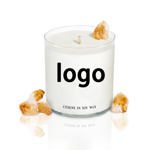Bougie parfumée de luxe, huile de cire de soja parfumé, breloque privée infusé de cristaux, Logo personnalisé - Product Image 4