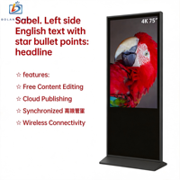 Kiosque publicitaire PC tout-en-un sur pied sans écran tactile, affichage intelligent en écran partagé pour ascenseurs intérieurs et centres commerciaux