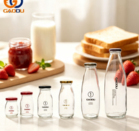 Botol Susu Segar Kaca Bening Botol Yogurt Botol Minuman Kaca Bulat Dengan Tutup