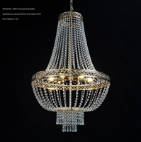 Fournisseur direct d'usine, nouveau lustre en cristal pour mariage, accessoires décoratifs dorés, lampes de mariage en fer forgé, lustre européen.