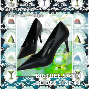 Pumps pour femmes de haute qualité, élégantes sandales en satin, talons fins pointus, taille 43, chaussures à talons hauts à enfiler - Product Image 3