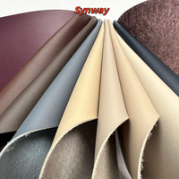 Cuir PU Nappa en microfibre 1,2 mm avec support tricoté, tissu imperméable résistant aux taches et durable pour l'ameublement automobile et les canapés